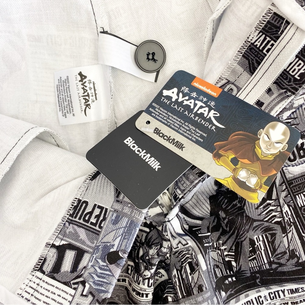 Blackmilk X Avatar Korra Republic City News Cargo Pants Joggers: Black White - Picture 14 of 16